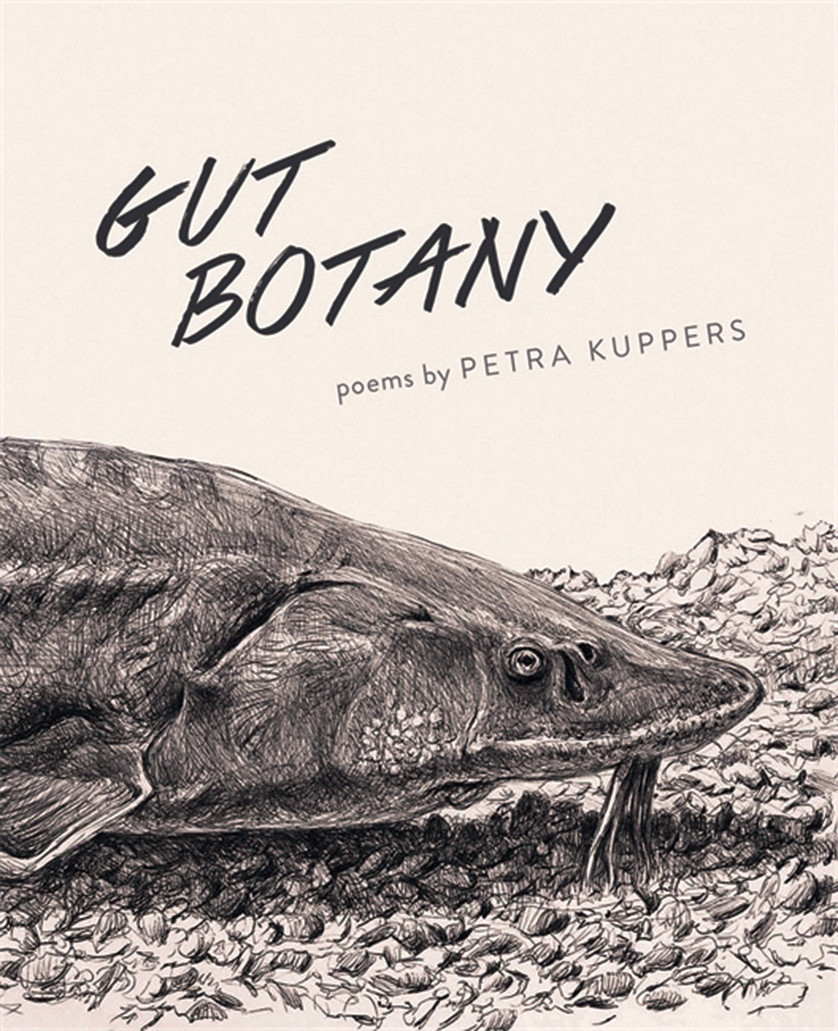 The cover of Petra Kuppers’ “Gut Botany” book of collected poems, complete with sturgeon portrait.
